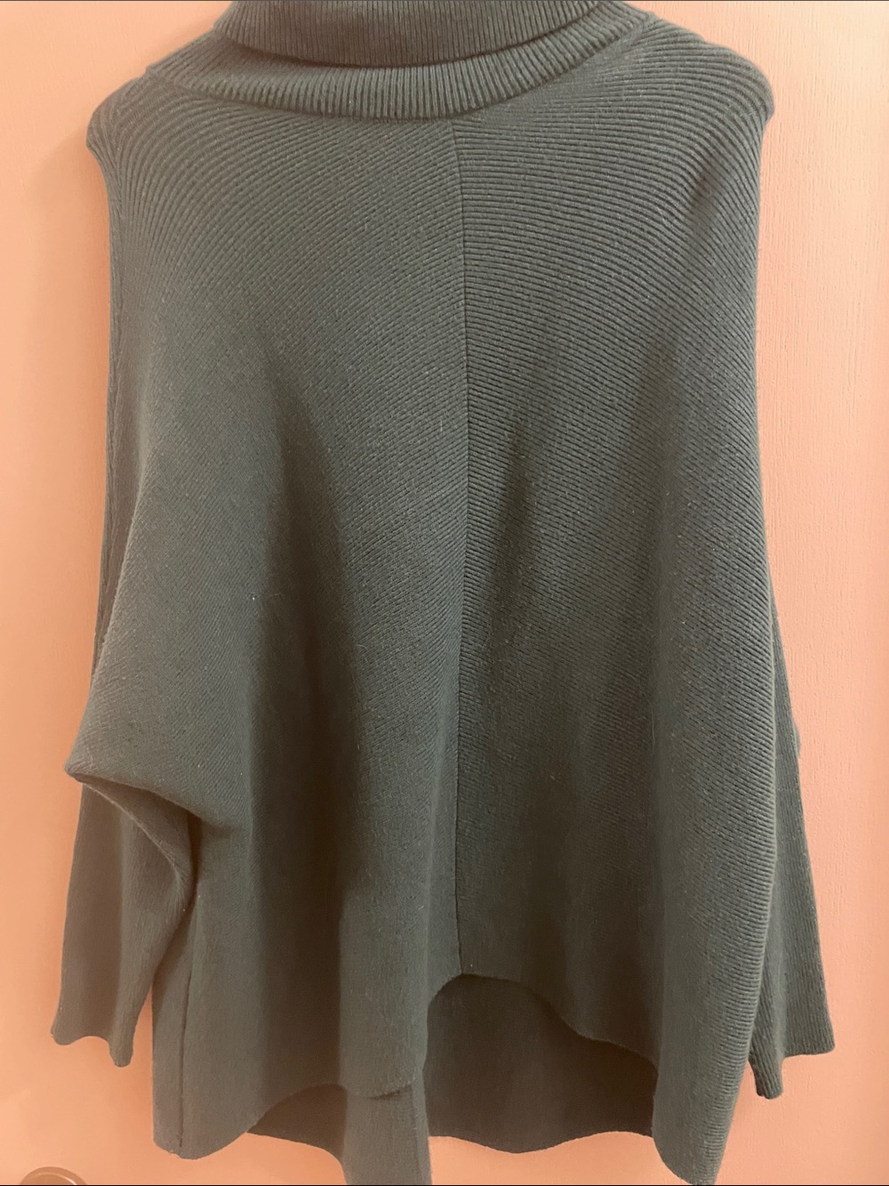 Amazon Dark Green Ribbed Cowl Neck Sweater